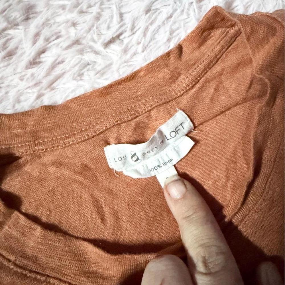 100% Linen Lightweight Flowy Earthy Natural Minimalist Top Womens S Patchouli - Picture 5 of 7